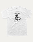 If i ever get rabies graphic tee with bold and humorous print, Funny Animal Graphic Tee, Animal Lover tee, funny and trendy graphic. Perfect for adults and gift-giving. White shirt.