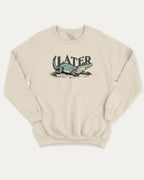 Later Gator graphic pullover with vintage alligator graphic, funny and vintage graphic for everyday wear. Perfect funny gifts for friends. Natural pullover.