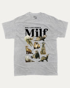 Man I Love Ferrets graphic tee with bold and humorous print, Perfect Gift for Ferret Lovers, funny and trendy graphic. Perfect for adults and gift-giving. Heather Grey shirt.