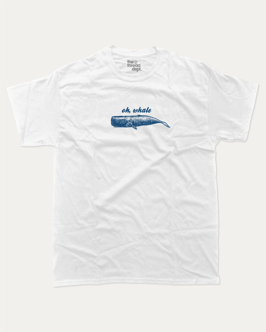 Oh Whale graphic tee with bold and humorous print, funny and trendy graphic. Funny Animal Graphic T shirt, Retro Animal Graphic T shirt, Whale Graphic T shirt,  Perfect for adults and gift-giving. White shirt.