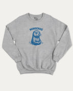 Otter Nonsense graphic sweatshirt with funny otter print, warm and cozy graphic for everyday wear. Perfect for adults and gift-giving. Heather Grey pullover.