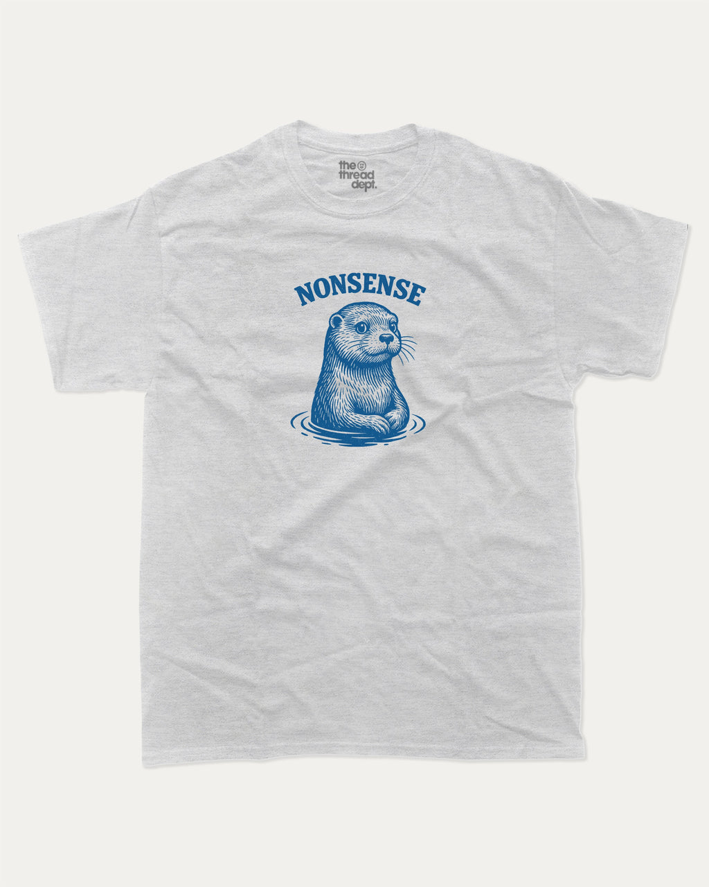 Otter Nonsense graphic tee with bold and humorous print, funny otter graphic. Perfect for adults and gift-giving. Ash Grey shirt.