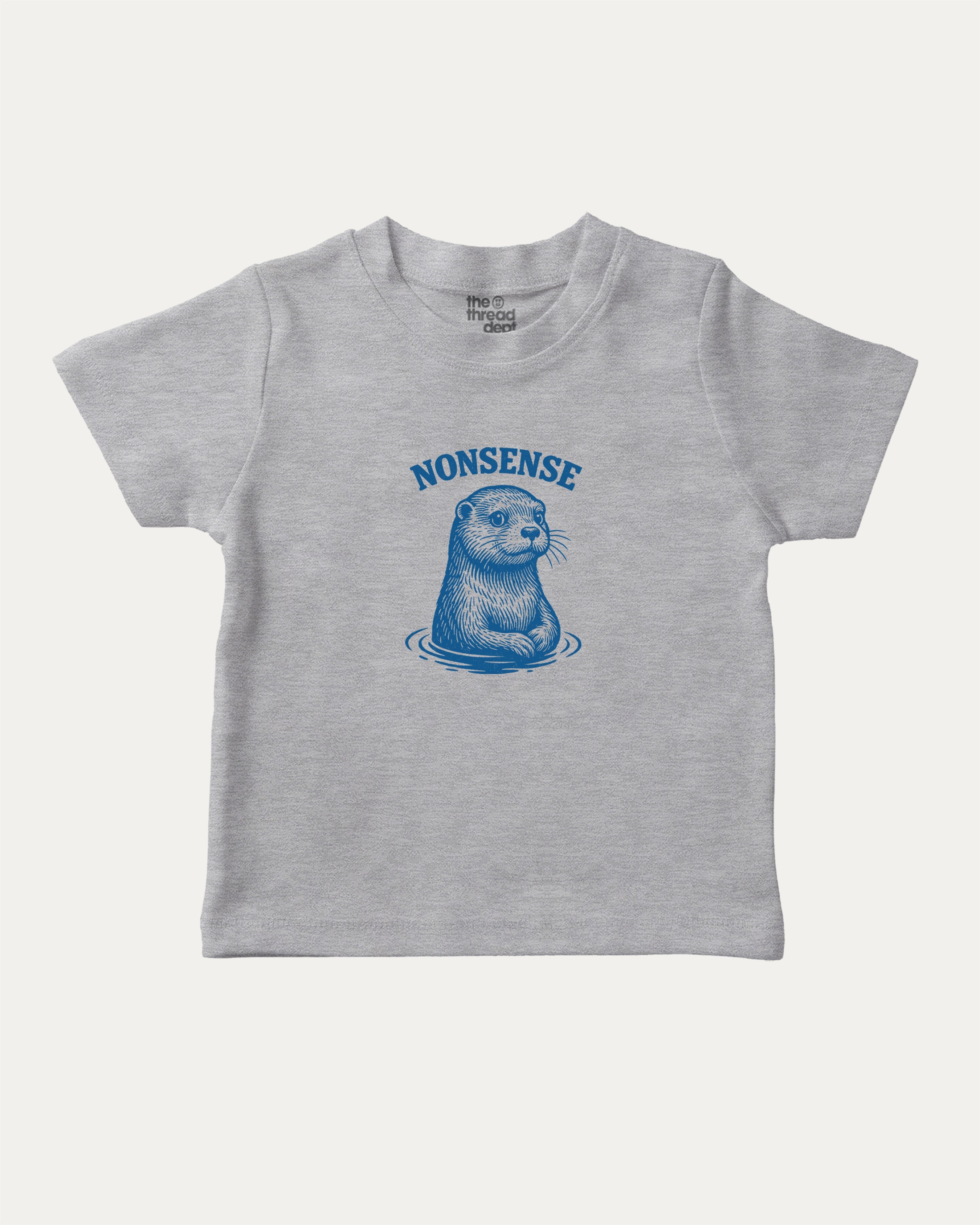 Otter Nonsense graphic tee with bold and humorous print, funny and trendy graphic. Perfect for adults and gift-giving. Heather Grey shirt.