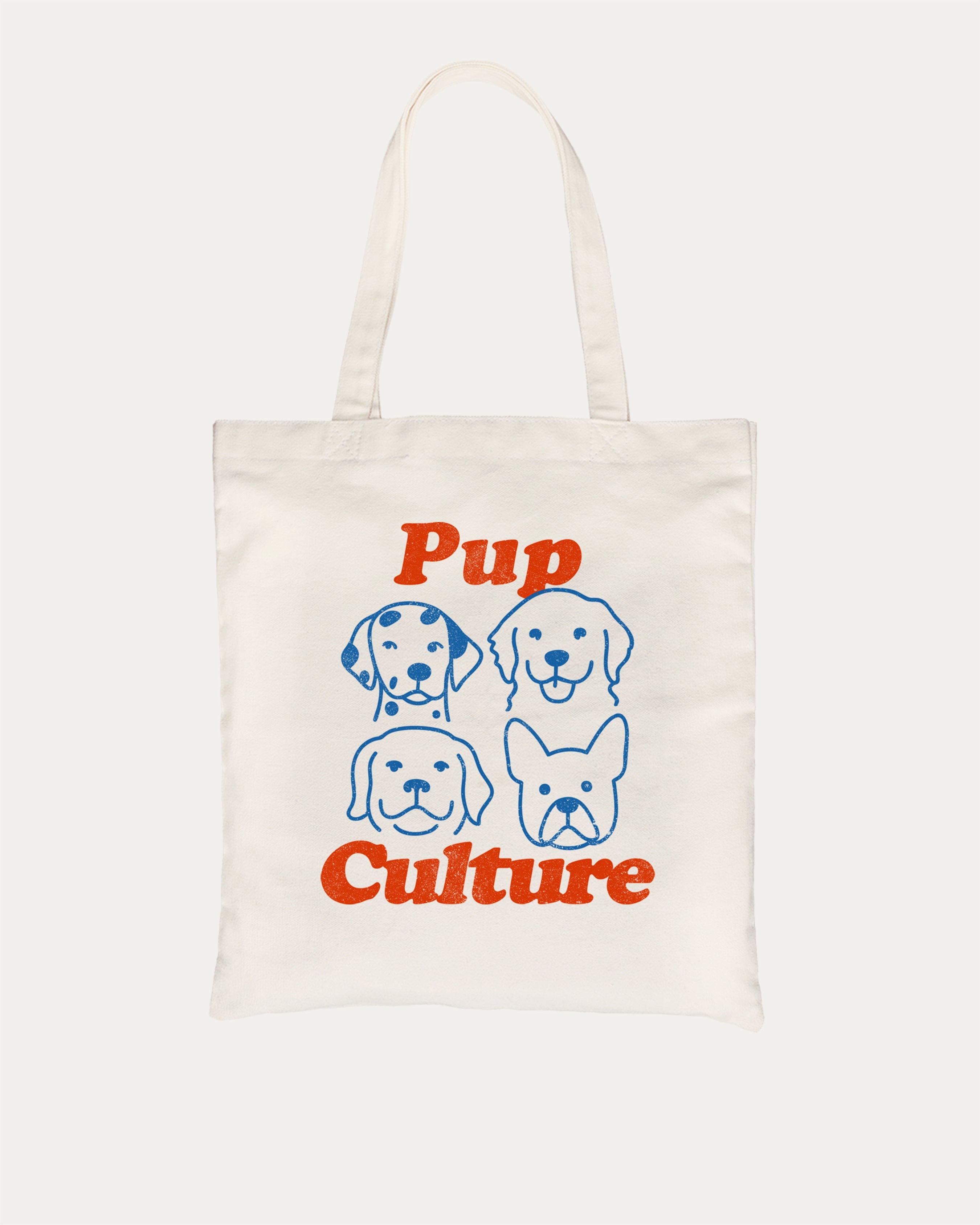 Pup Culture graphic tote bag with bold and funny print, Cute Dog Graphic T shirt, Perfect Gift for Dog Lover, reusable tote for school, errands, or gifting. Natural tote bag.