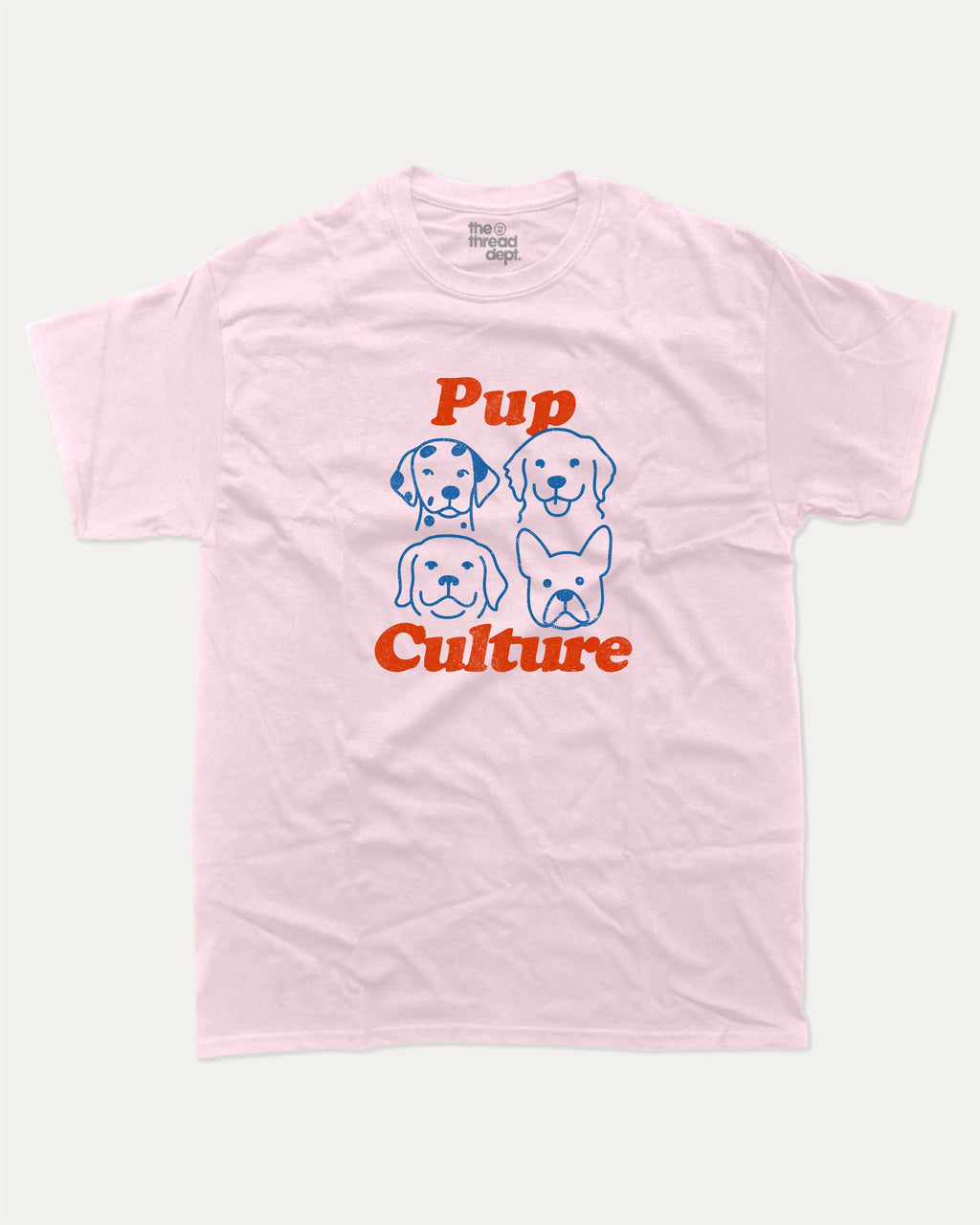 Pup Culture graphic tee with bold and humorous print, Cute Dog Graphic T shirt, Perfect Gift for Dog Lover, funny and trendy graphic. Perfect for adults and gift-giving. Pink shirt.