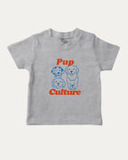 Pup Culture graphic tee with bold and humorous print, Cute Dog Graphic T shirt, Perfect Gift for Dog Lover, funny and trendy graphic. Perfect for adults and gift-giving. Heather Grey shirt.