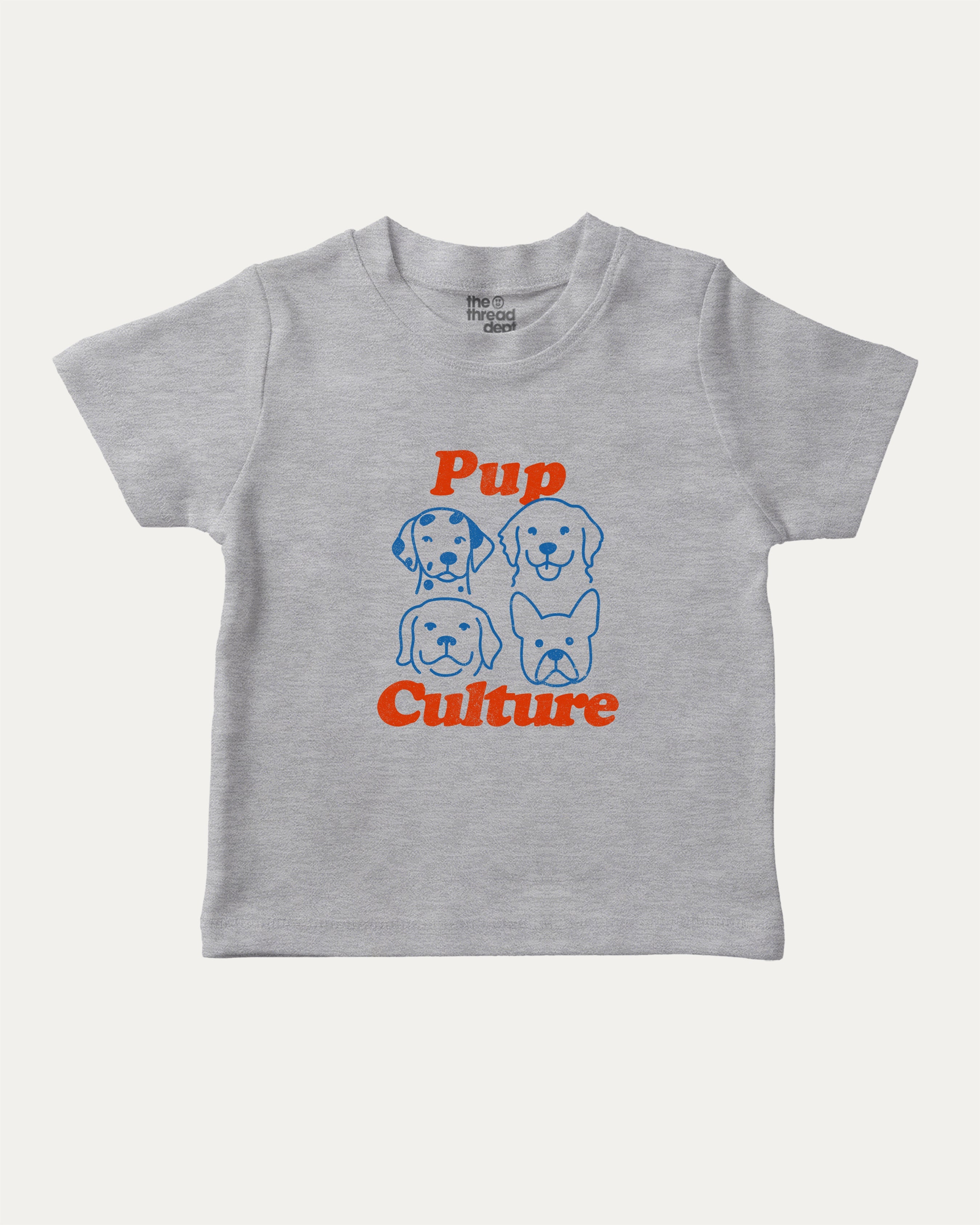 Pup Culture graphic tee with bold and humorous print, Cute Dog Graphic T shirt, Perfect Gift for Dog Lover, funny and trendy graphic. Perfect for adults and gift-giving. Heather Grey shirt.