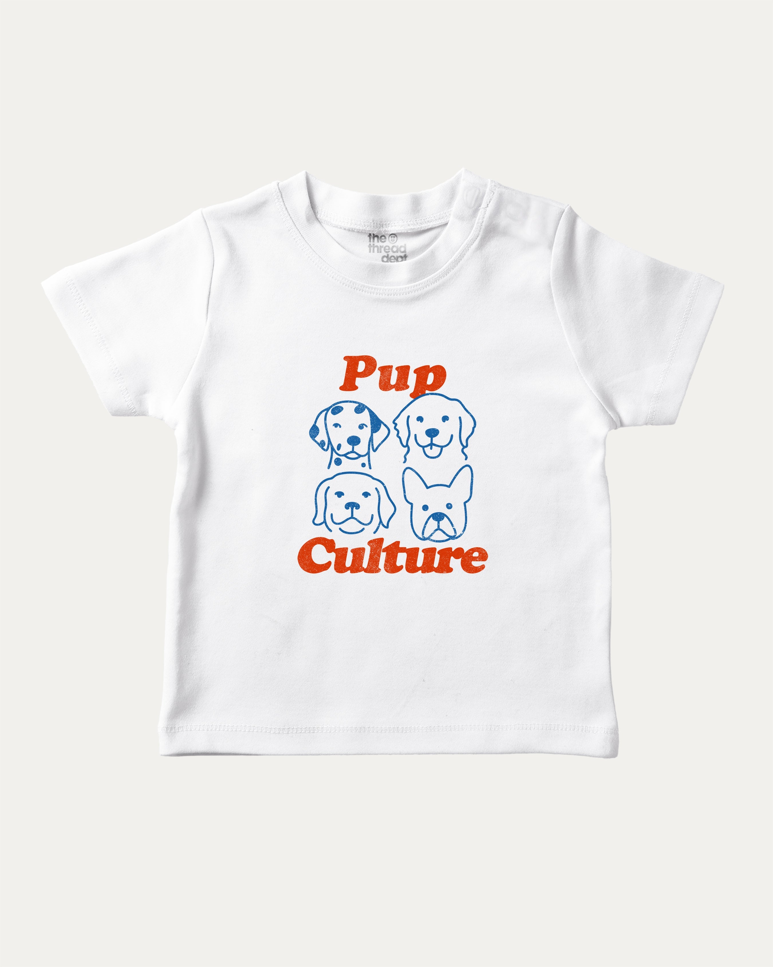 Pup Culture graphic tee with bold and humorous print, Cute Dog Graphic T shirt, Perfect Gift for Dog Lover, funny and trendy graphic. Perfect for adults and gift-giving. White shirt.