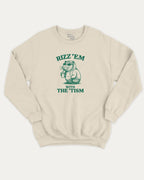 Natural sweatshirt with Capybara graphic and "rizz’em with the 'tism" text graphic pullover