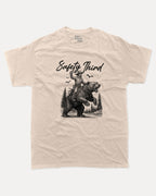 Safety Third graphic tee with bold and humorous print, Funny Masculine Graphic Tee, Cowboy T shirt, Tough Cowboy Graphic T shirt, funny and trendy graphic. Perfect for adults and gift-giving. Sand shirt.