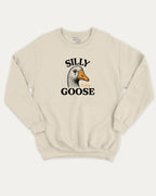 Silly Fucking Goose graphic sweatshirt with bold and humorous print, warm and cozy graphic for everyday wear. Funny Animal Graphic Sweatshirt, Funny Goose Graphic Pull Over,  Perfect for adults and gift-giving. Natural pullover.