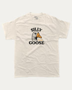 Silly Fucking Goose graphic tee with bold and humorous print, funny and trendy graphic. Funny Animal Graphic T shirt, Funny Goose T shirt,  Perfect for adults and gift-giving. Cream shirt.