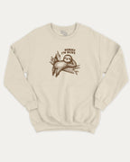 Sorry I'm Busy graphic sweatshirt with funny sloth print, warm and cozy graphic for everyday wear. Perfect for adults and gift-giving. Natural pullover.