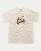Sorry I'm Busy graphic tee with funny sloth print, funny and trendy graphic. Perfect for adults and gift-giving. Cream shirt.