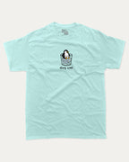 Stay Cool graphic tee with bold and humorous print, Cute Funny Animal T shirt, Pun Animal Graphic Tee, funny and trendy graphic. Perfect for adults and gift-giving. Celadon shirt.