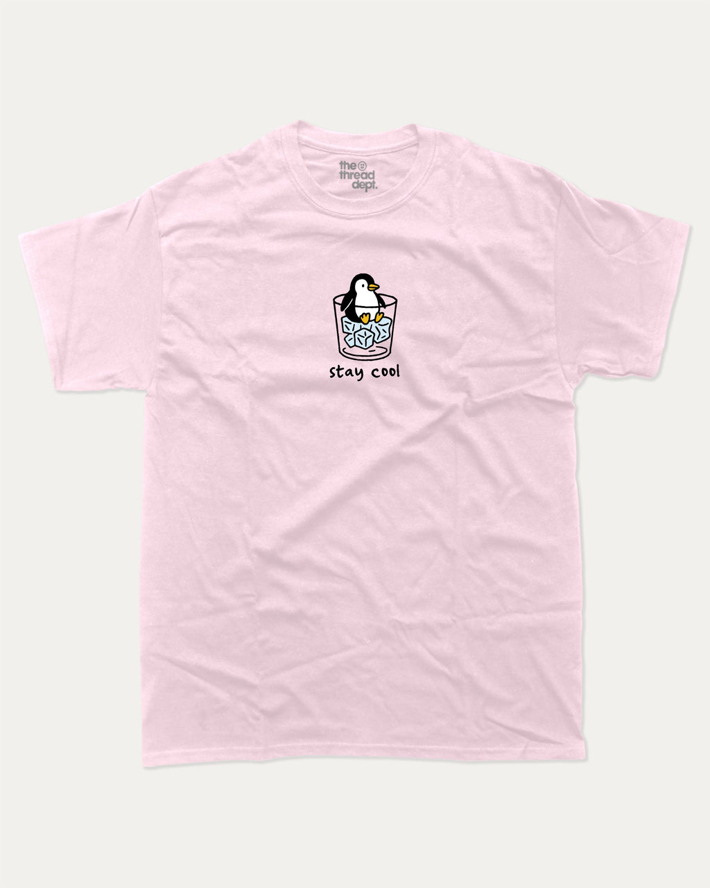 Stay Cool graphic tee with bold and humorous print, Cute Funny Animal T shirt, Pun Animal Graphic Tee, funny and trendy graphic. Perfect for adults and gift-giving. Pink shirt.
