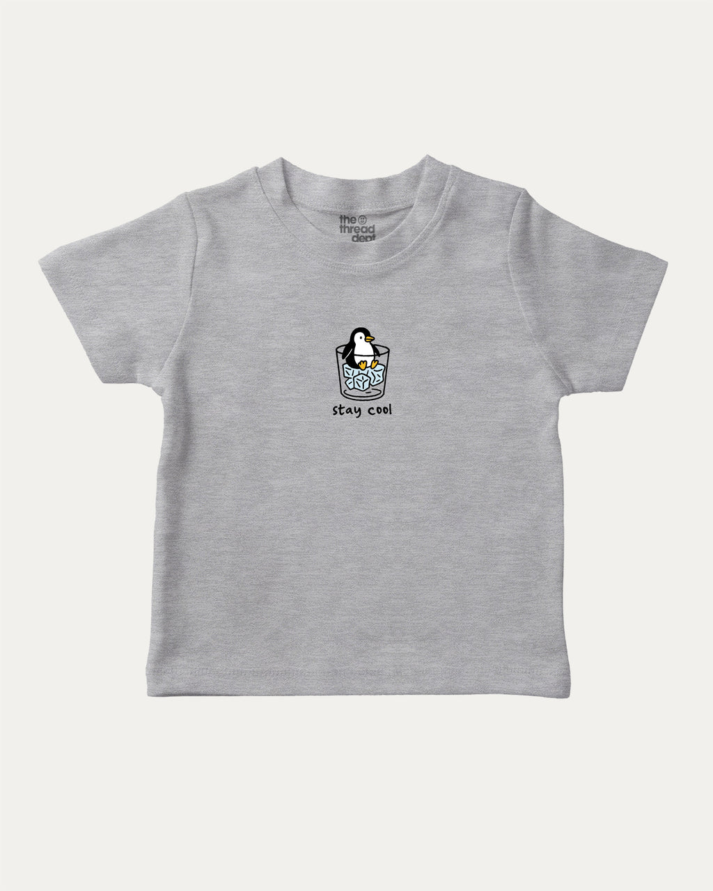 Stay Cool graphic tee with bold and humorous print, Cute Funny Animal T shirt, Pun Animal Graphic Tee, funny and trendy graphic. Perfect for adults and gift-giving. Heather Grey shirt.