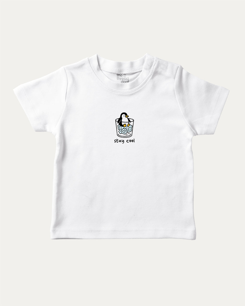 Stay Cool graphic tee with bold and humorous print, Cute Funny Animal T shirt, Pun Animal Graphic Tee, funny and trendy graphic. Perfect for adults and gift-giving. White shirt.