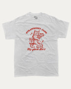 Strawberry Jams graphic tee with bold and humorous print, funny and trendy Animal Lover Graphic T shirt, Cat Lover Tee, Retro Animal Graphic T shirt, Retro Cat Graphic T shirt, Perfect for adults and gift-giving. Ash Grey shirt.