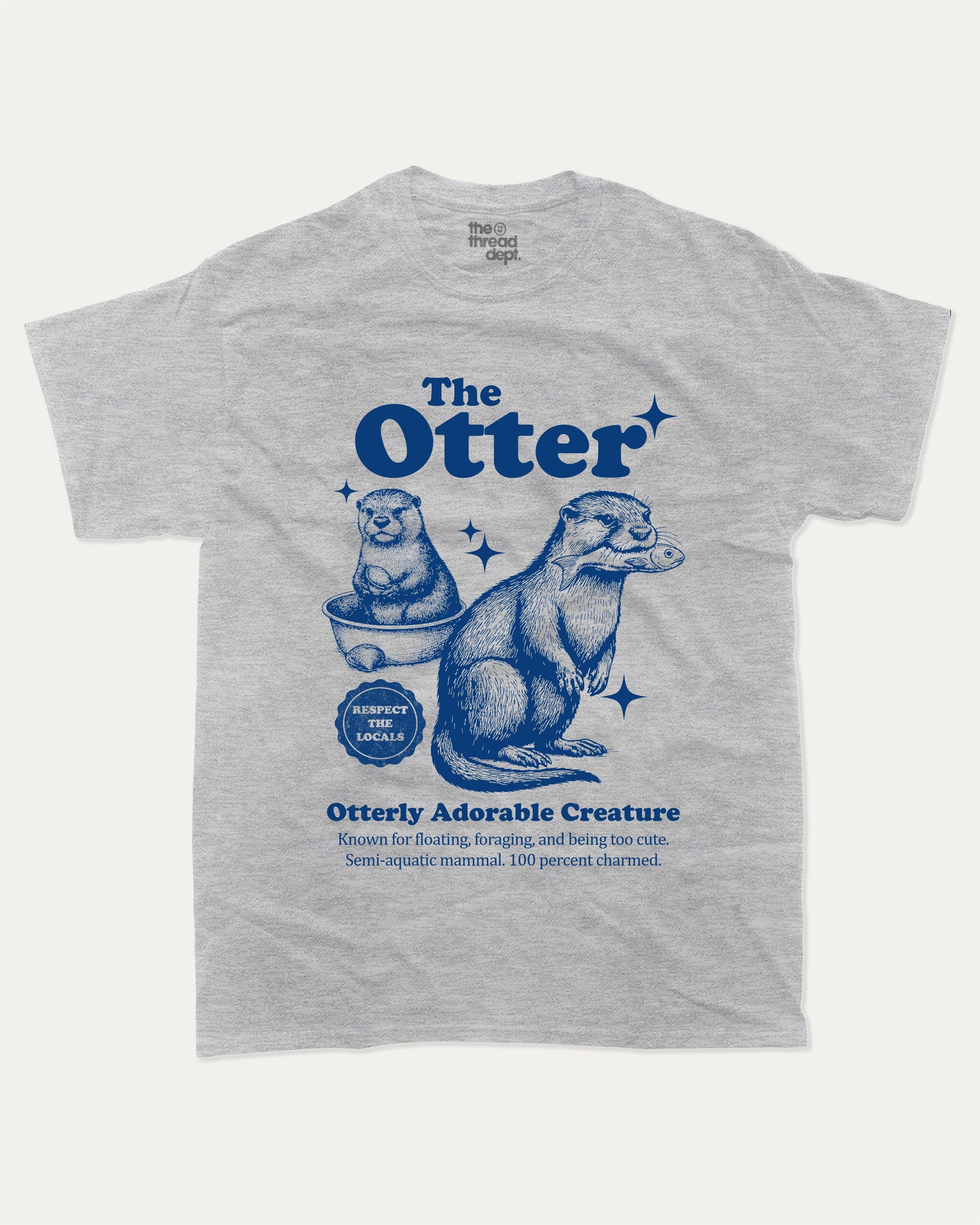 The Otter graphic t-shirt, Vintage Animal Graphic T shirt, Animal Lovers T shirt, Wild Animals Graphic T shirt, Vintage Inspired Animal Graphic tee A must-have funny tee, trending meme shirt, unique gift idea. Heather Grey.