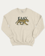 Vintage Easy Tiger graphic pullover with running tiger print, funny and vintage graphic for everyday wear. Perfect funny gifts for friends. Natural pullover.