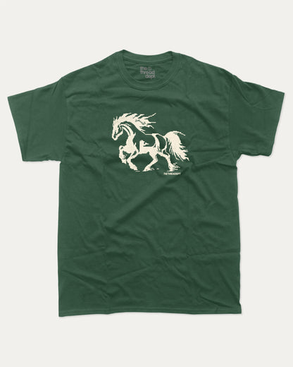 Vintage Pixel Horse graphic t-shirt, Funny teenager gifts. Retro horse graphic tee, trending meme shirt, unique gift idea. Forest.