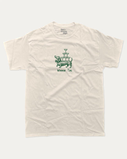 Weenie Tini graphic t-shirt, Cute Dog Graphic T shirt, Docs Hund T shirt, Wiener Dog T shirt, Dog lover T shirt,. A must-have funny tee, trending meme shirt, unique gift idea. Cream.