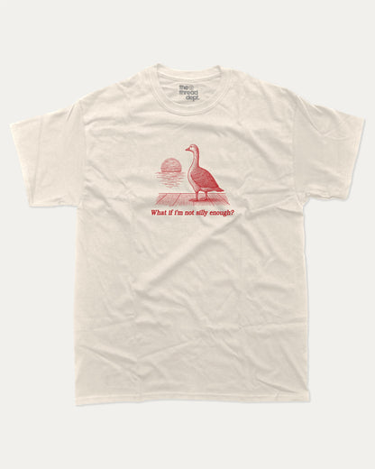 What If I'm Not Silly Enough graphic t-shirt, Funny Animal Graphic T shirt, Furry Friends T shirt, Vintage Retro Animal Graphic T shirt, A must-have funny tee, trending meme shirt, unique gift idea. Cream.