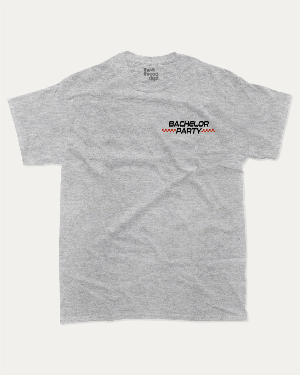 Final Lap Racing Bachelor Party graphic t-shirt, perfect for adults. Funny Bachelor paty tee, trending meme shirt, unique gift idea. Heather Grey.
