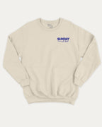 Sunday Driving Club graphic sweatshirt with vintage retro car graphic, warm and cozy graphic for everyday wear. Perfect for adults and gift-giving. Natural pullover.