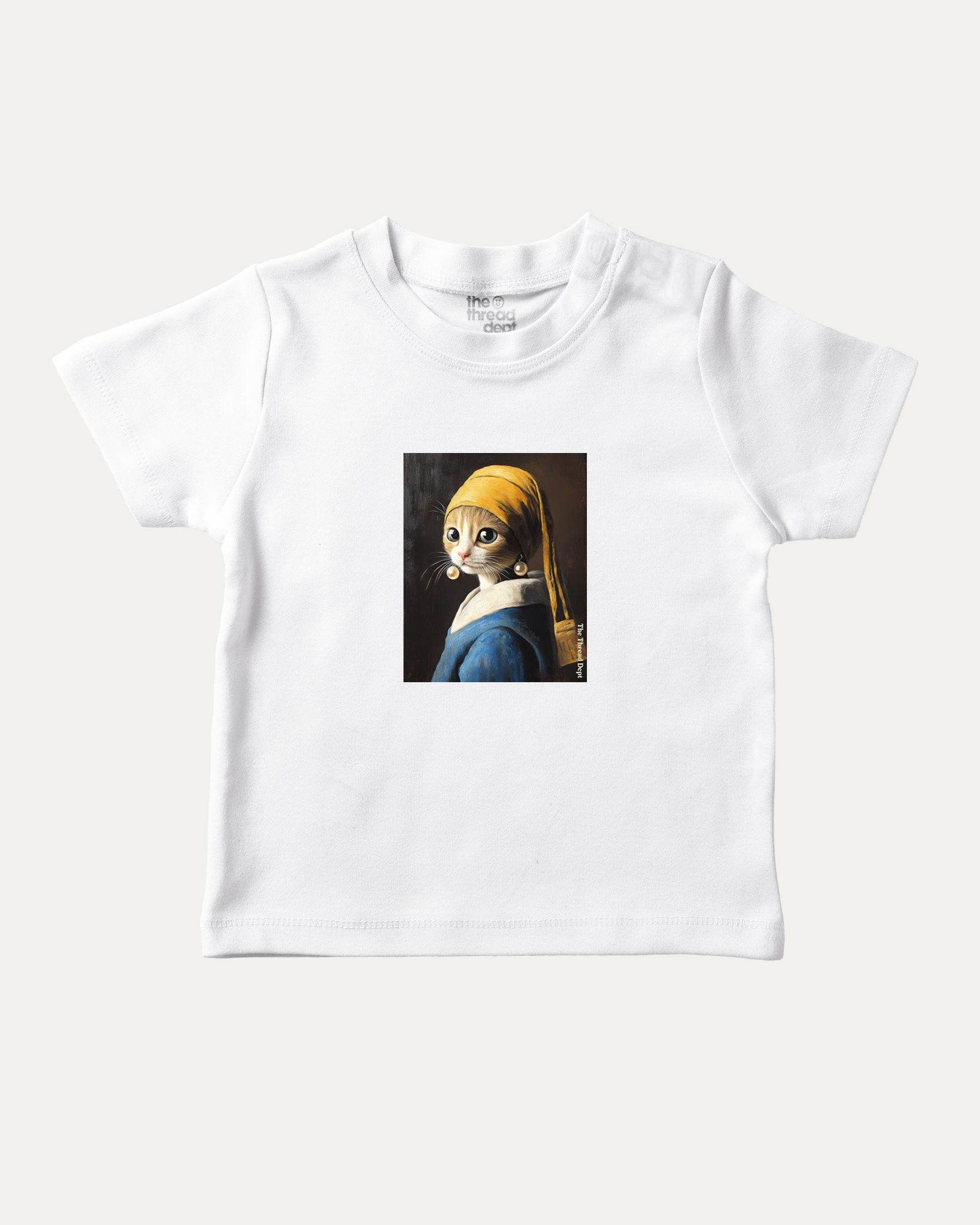 Cat With The Pearl Earring - Kids Graphic Tee - TheThreadDept