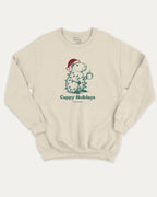 Cappy Holidays graphic sweatshirt with bold and humorous print, Perfect Gift for Christmas, Christmas Gift, X-mas Gift for friends, warm and cozy graphic for everyday wear. Perfect for adults and gift-giving. Natural pullover.