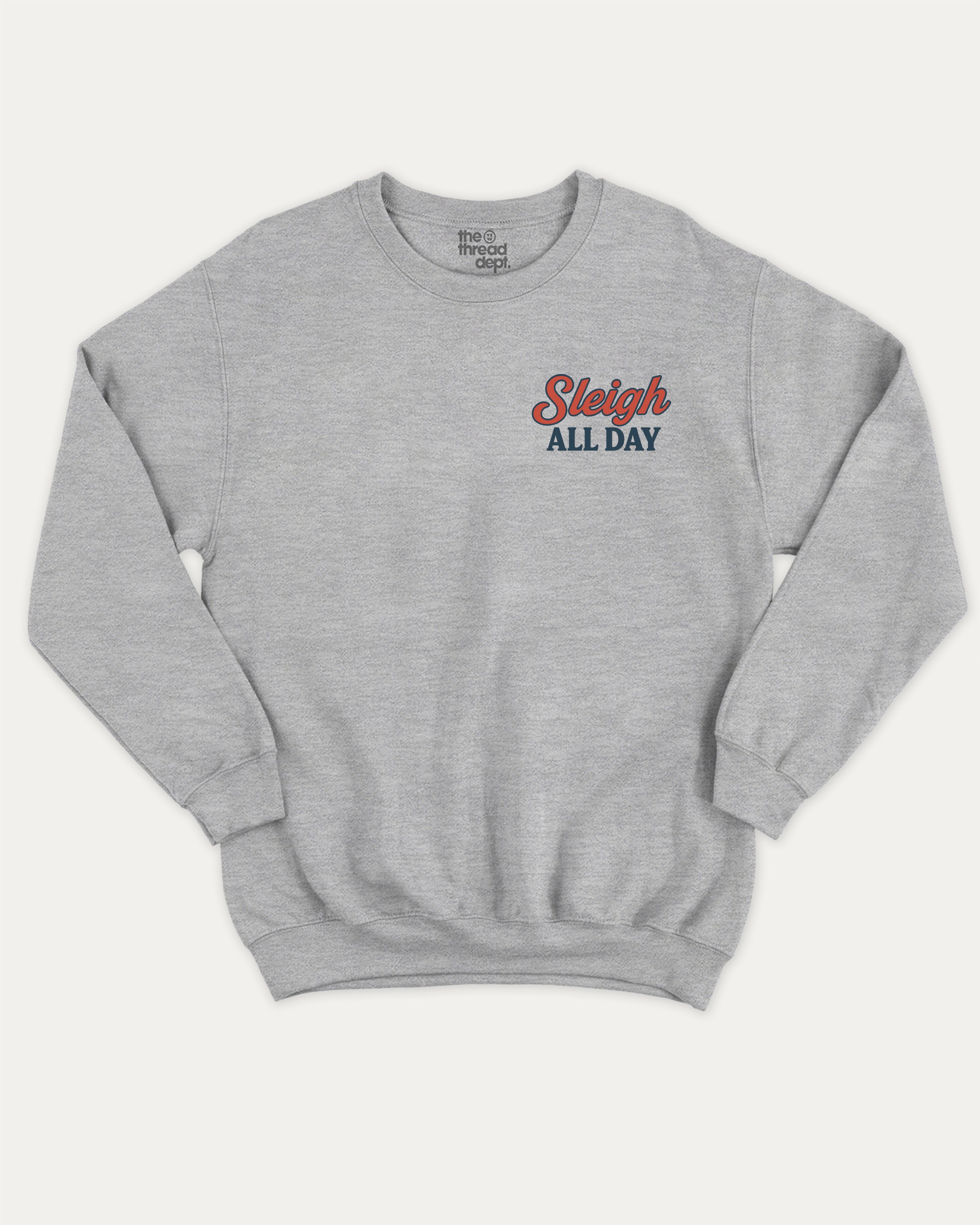 Capybara's Sleigh Rides graphic sweatshirt with bold and humorous print, Perfect Gift for Christmas, X Mas Graphic T shirt, X-mas Gift, warm and cozy graphic for everyday wear. Perfect for adults and gift-giving. Heather Grey pullover.