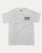 Capybara's Sleigh Rides graphic tee with bold and humorous print, Perfect Gift for Christmas, X Mas Graphic T shirt, X-mas Gift, funny and trendy graphic. Perfect for adults and gift-giving. Ash Grey shirt.