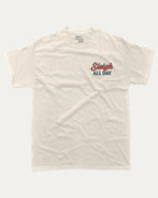 Capybara's Sleigh Rides graphic tee with bold and humorous print, Perfect Gift for Christmas, X Mas Graphic T shirt, X-mas Gift, funny and trendy graphic. Perfect for adults and gift-giving. Cream shirt.