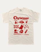 Christmas Essentials graphic tee with bold and humorous print, funny and trendy graphic. Perfect Gift for Christmas, X-mas Gift, X-mas T shirt, Perfect for adults and gift-giving. Cream shirt.