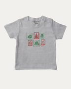 Christmas Stamp graphic tee with bold and humorous print, Perfect Gift for Christmas, Christmas Gift, X-mas Gift for friends, funny and trendy graphic. Perfect for adults and gift-giving. Heather Grey shirt.