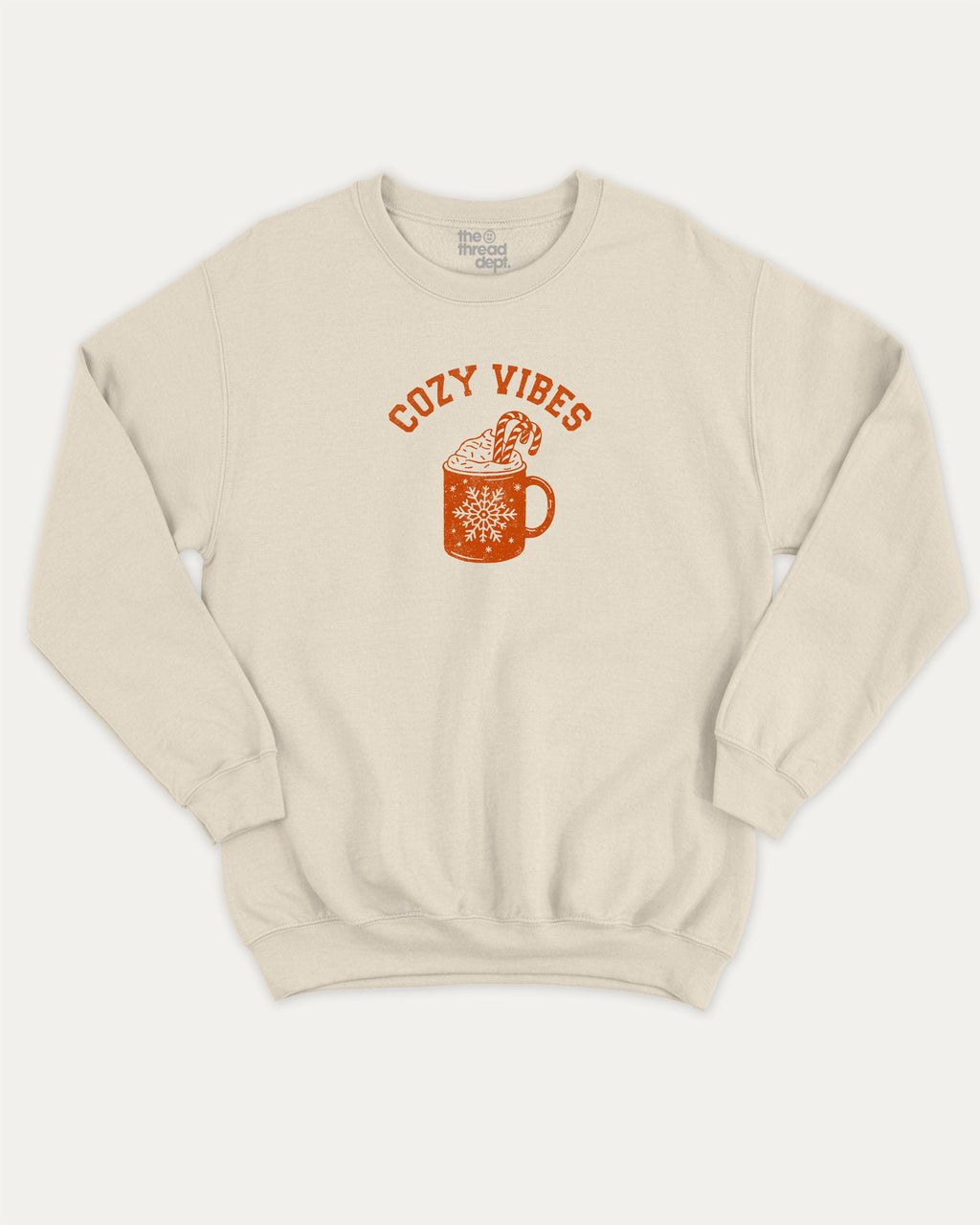 Cozy Vibes graphic sweatshirt with bold and humorous print, Perfect Gift for Christmas, Gift for X mas Day,  warm and cozy graphic for everyday wear. Perfect for adults and gift-giving. Natural pullover.