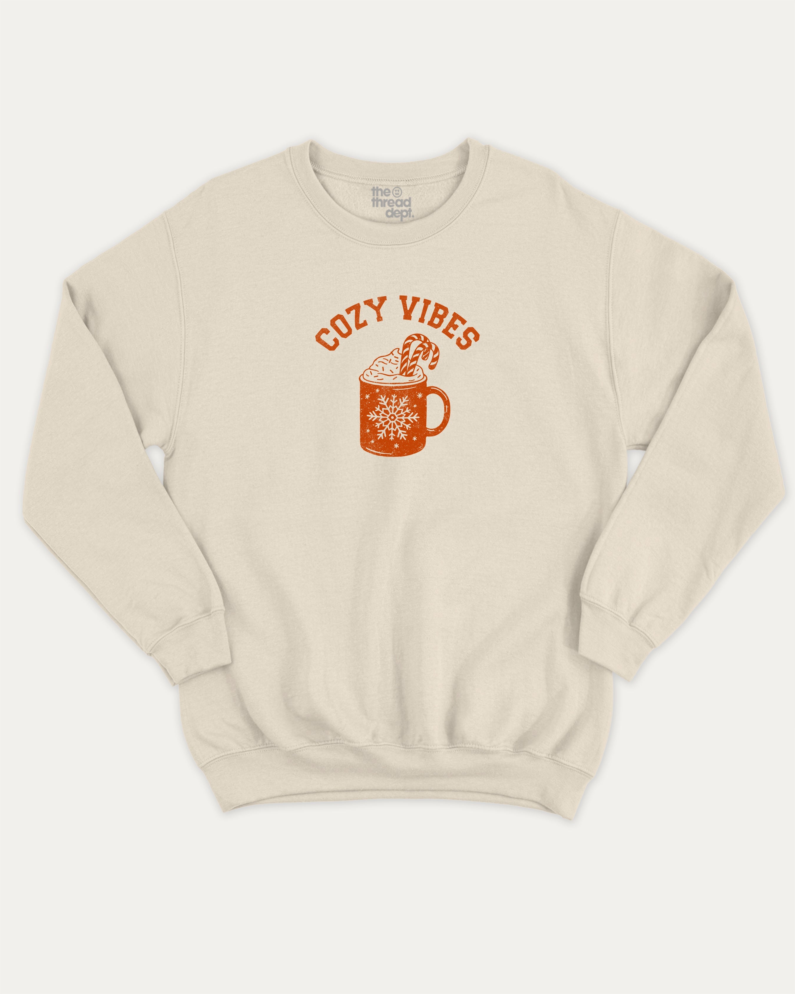 Cozy Vibes graphic sweatshirt with bold and humorous print, Perfect Gift for Christmas, Gift for X mas Day,  warm and cozy graphic for everyday wear. Perfect for adults and gift-giving. Natural pullover.