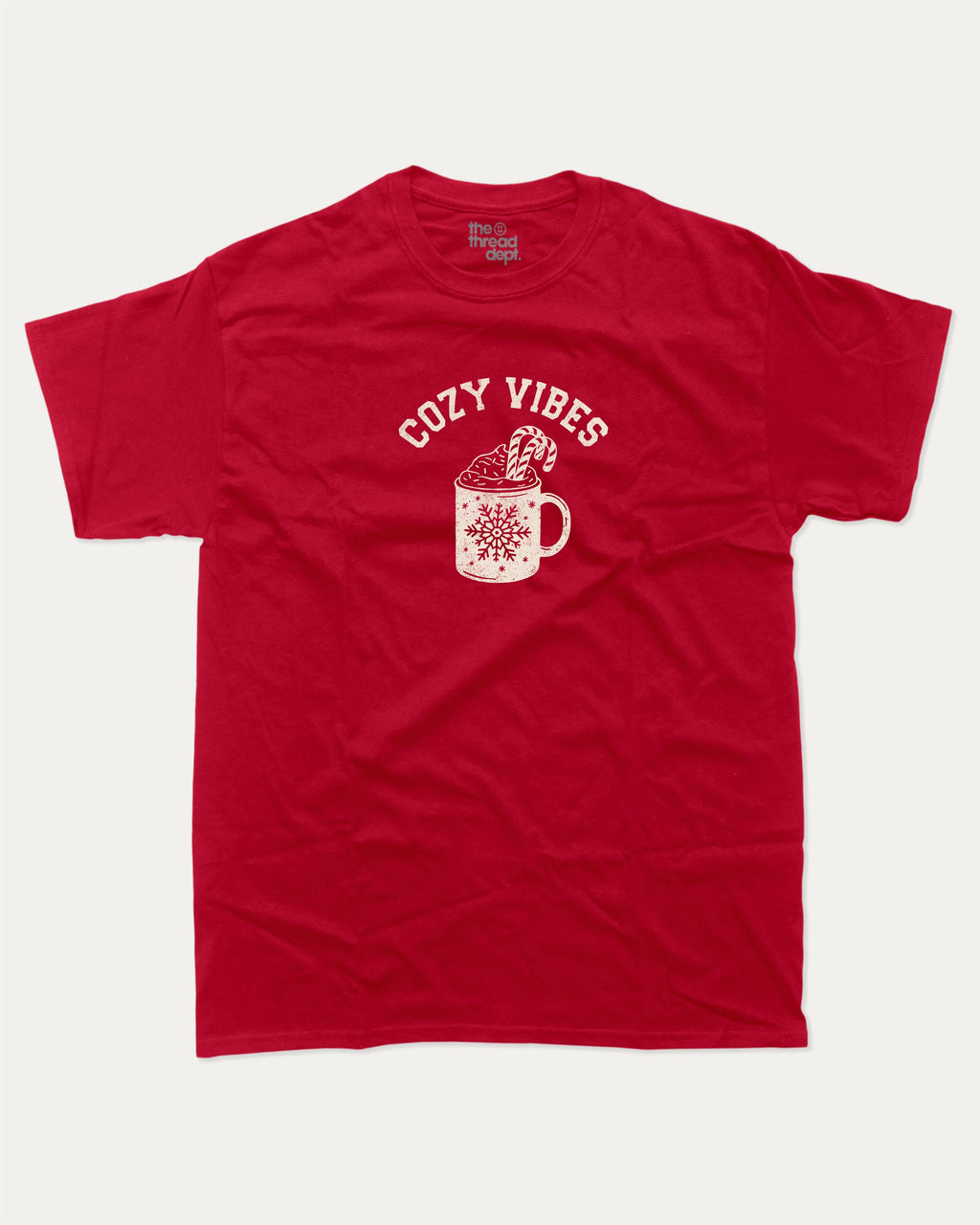 Cozy Vibes graphic tee with bold and humorous print, Perfect Gift for Christmas, Gift for X mas Day,  funny and trendy graphic. Perfect for adults and gift-giving. Cardinal shirt.