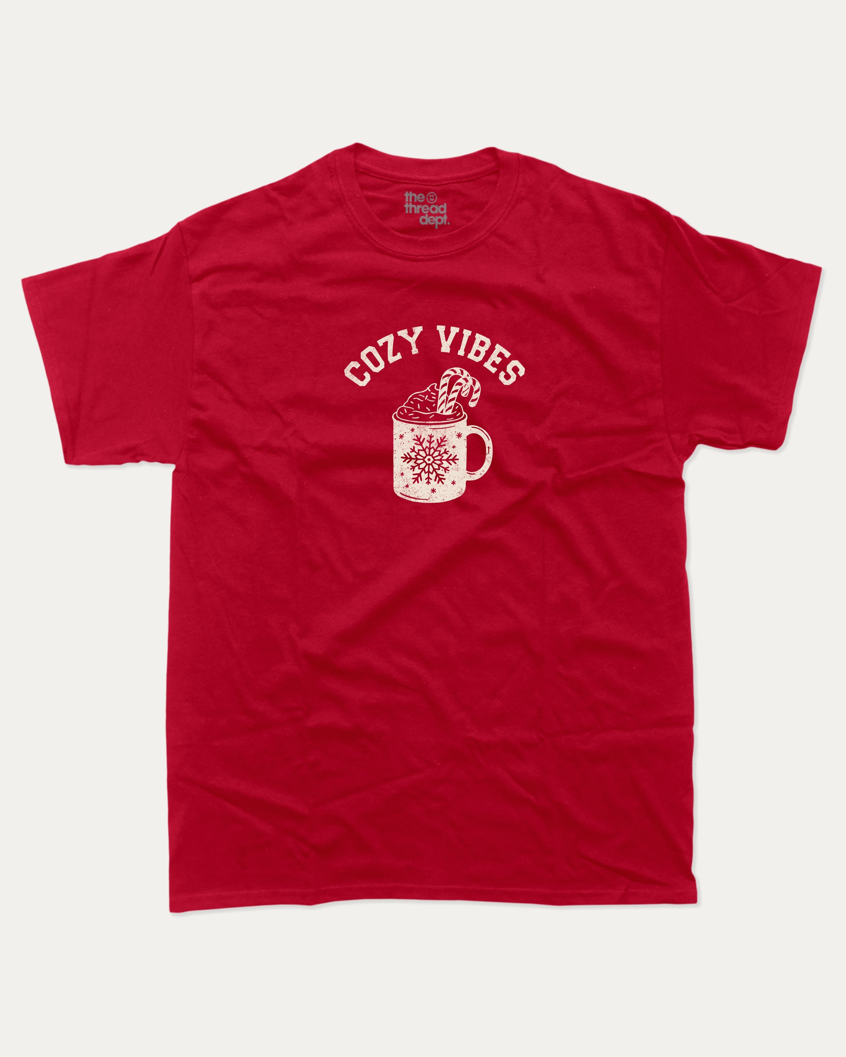 Cozy Vibes graphic tee with bold and humorous print, Perfect Gift for Christmas, Gift for X mas Day,  funny and trendy graphic. Perfect for adults and gift-giving. Cardinal shirt.