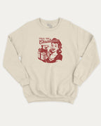 Feral Girl Christmas graphic sweatshirt with bold and humorous print, Perfect Gift for Christmas, X Mas Graphic T shirt, X-mas Gift, warm and cozy graphic for everyday wear. Perfect for adults and gift-giving. Natural pullover.
