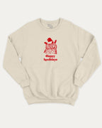 Happy Hoolidays graphic sweatshirt with bold and humorous print, warm and cozy graphic for everyday wear. Perfect Christmas Gift T shirt, Holidays Graphic T shirt, Perfect for adults and gift-giving. Natural pullover.