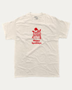 Happy Hoolidays graphic tee with bold and humorous print, funny and trendy graphic. Perfect Christmas Gift T shirt, Holidays Graphic T shirt, Perfect for adults and gift-giving. Cream shirt.