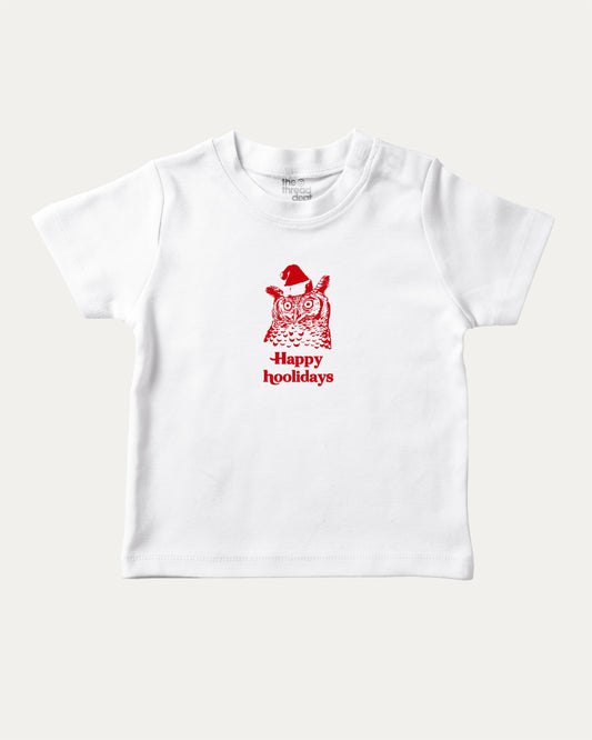 Happy Hoolidays graphic tee with bold and humorous print, funny and trendy graphic. Perfect Christmas Gift T shirt, Holidays Graphic T shirt, Perfect for adults and gift-giving. White shirt.