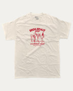 Holiday Spirit Cocktail Club graphic tee with bold and humorous print, funny and trendy graphic. Christmas Gift T shirt, X-mas Graphic T shirt, Drinks lover T shirt,  Perfect for adults and gift-giving. Cream shirt.