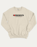 I Love Presents graphic sweatshirt with bold and humorous print, warm and cozy graphic for everyday wear. Perfect Gift for Christmas, x-mas gift,  Perfect for adults and gift-giving. Natural pullover.