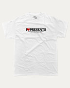 I Love Presents graphic tee with bold and humorous print, funny and trendy graphic. Perfect Gift for Christmas, x-mas gift,  Perfect for adults and gift-giving. White shirt.