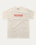 Merry Christmas Ya Filthy Animal graphic tee with bold and humorous print, Perfect Gift for Christmas, X Mas Graphic T shirt, X-mas Gift, funny and trendy graphic. Perfect for adults and gift-giving. Cream shirt.