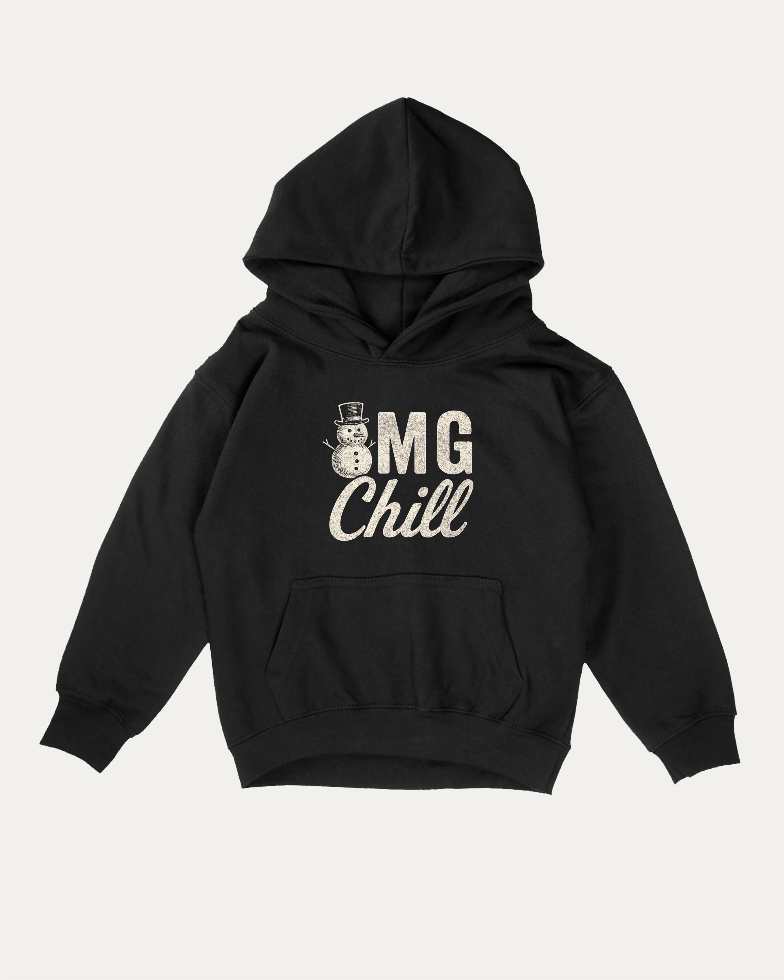 Omg Chill kids graphic hoodie with cozy fit and fun design, perfect for school, play, and gifting. Black kids sweater.